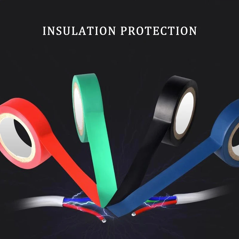 10M/20M Wire Flame Retardant Electrical Insulation Tape PVC Tape Waterproof Self-adhesive Electrician Tape 18mm White Black