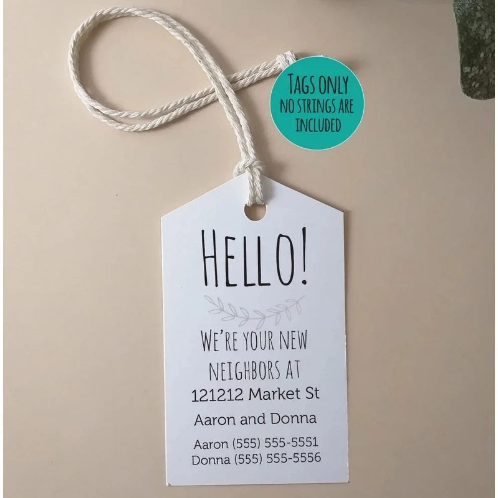 

25 пользовательских бирок Hello New Neighbor Tag, новые бирки для подарков соседа, бирки Добро пожаловать в сосед, новые бирки адресов, подарки для соседей