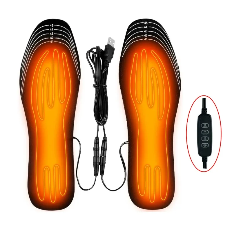 USB Heated Insole with Adjustable Temperature for Three Levels of Foot Warming for Winter Outdoor Sports Hiking Warmth sport insoles shoe insoles