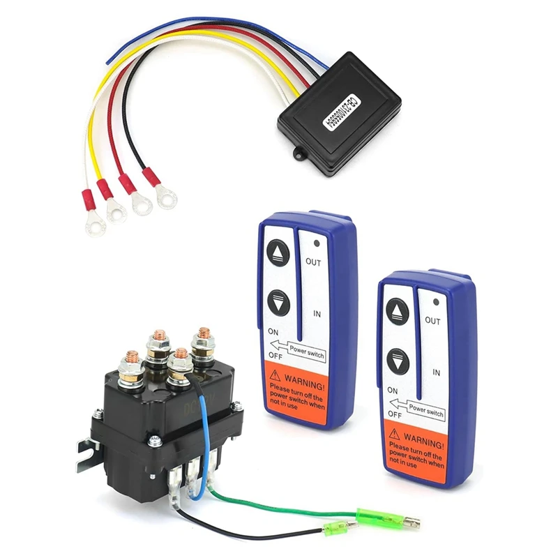 Wireless Remote Control Winch Kit 12V 250A Waterproof Solenoid Relay Contactor+ 2Pcs Wireless Winch Remote Control