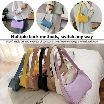 Borsa a Tracolla da Donna con Chiusura a Cerniera, Borsa Sottospalla in Pelle PU Tinta Unita, Borsa Hobo Trendy, Pochette Elegante per Lavoro e Viaggi