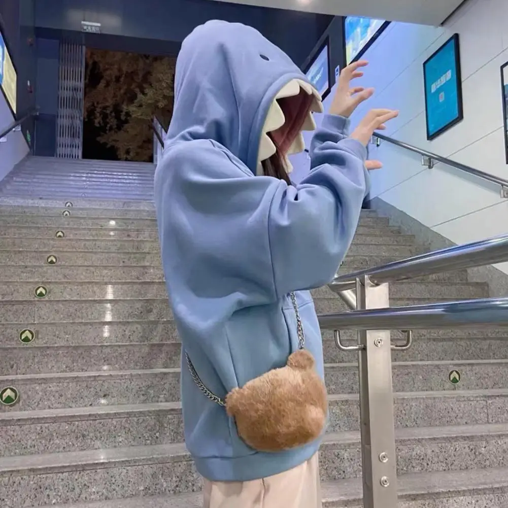 Autumn Winter New Funny Shark Patchwork Hoodies Men and Women Kawaii Sweatshirt Fashion Casual Pullover School Oversized Clothes 5