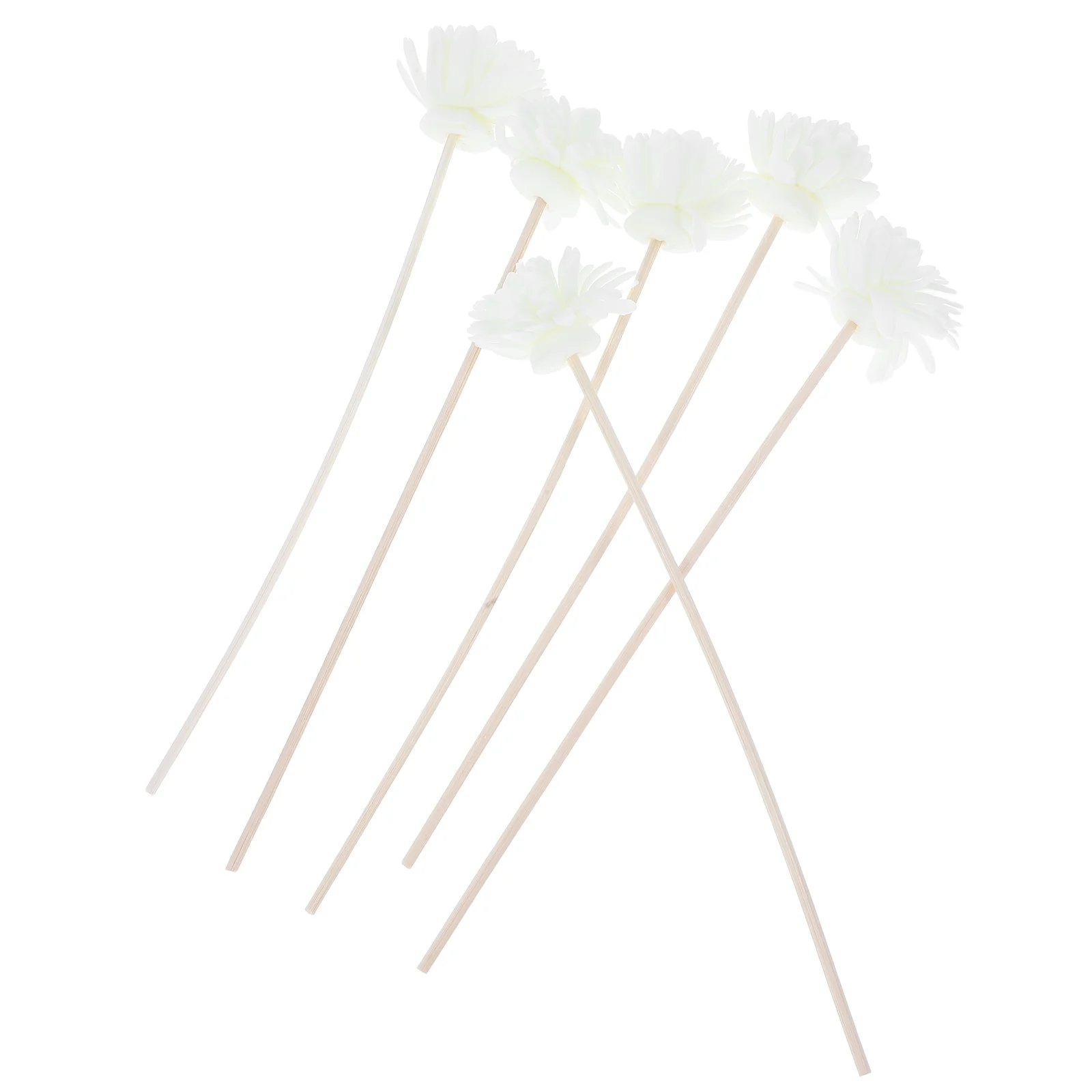 6 Pcs Flower Rattan Diffuser Reeds Hat Simulation Oil Sticks Project Chrysanthemum Scented
