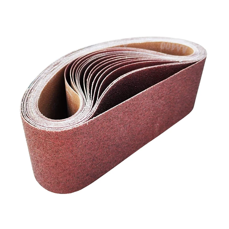 

3X21 Inches(75X533mm) Aluminum Oxide Sanding Belt 15 Pack Sanding Belts ( 80 120 180 240 400 Grits) For Belt Sander