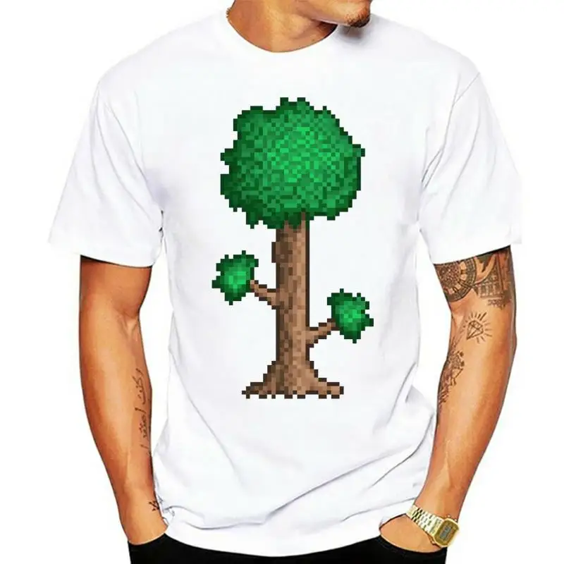 

Футболка Terraria мужская с коротким рукавом, мягкая дышащая Повседневная рубашка, белый цвет, на лето