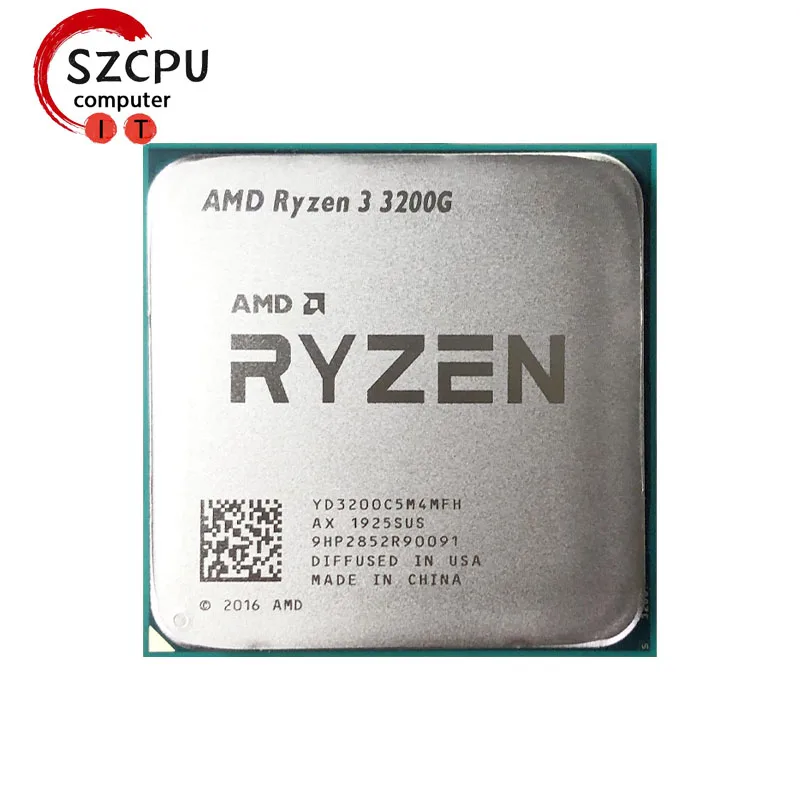 AMD-CPUプロセッサAM4,3200 ghz,3200 cpuプロセッサ,クアッドコアスレッド,65w,l3 =  4m,yd3200c5m4mfh,プラグ