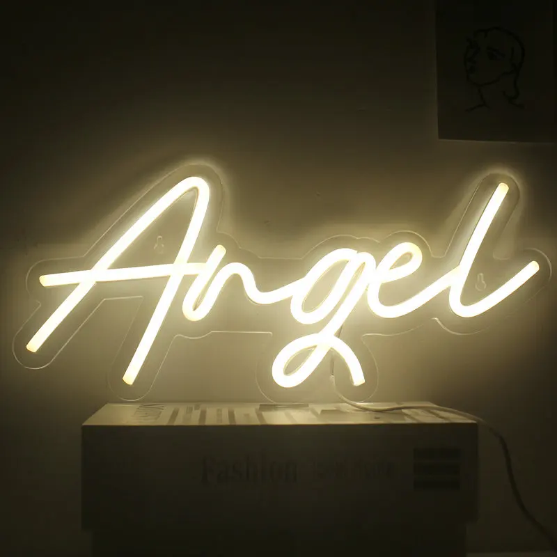 Wanxing Neon LED Neon Sign Angel Acrylic Neon Night Light USB Powered Neon For Kids Room Decor Shop Bedroom Home Decoration ineonlife neon sign led sunglasses wall hanging acrylic bar club drink restaurant shop party aesthetic room room home decor gift