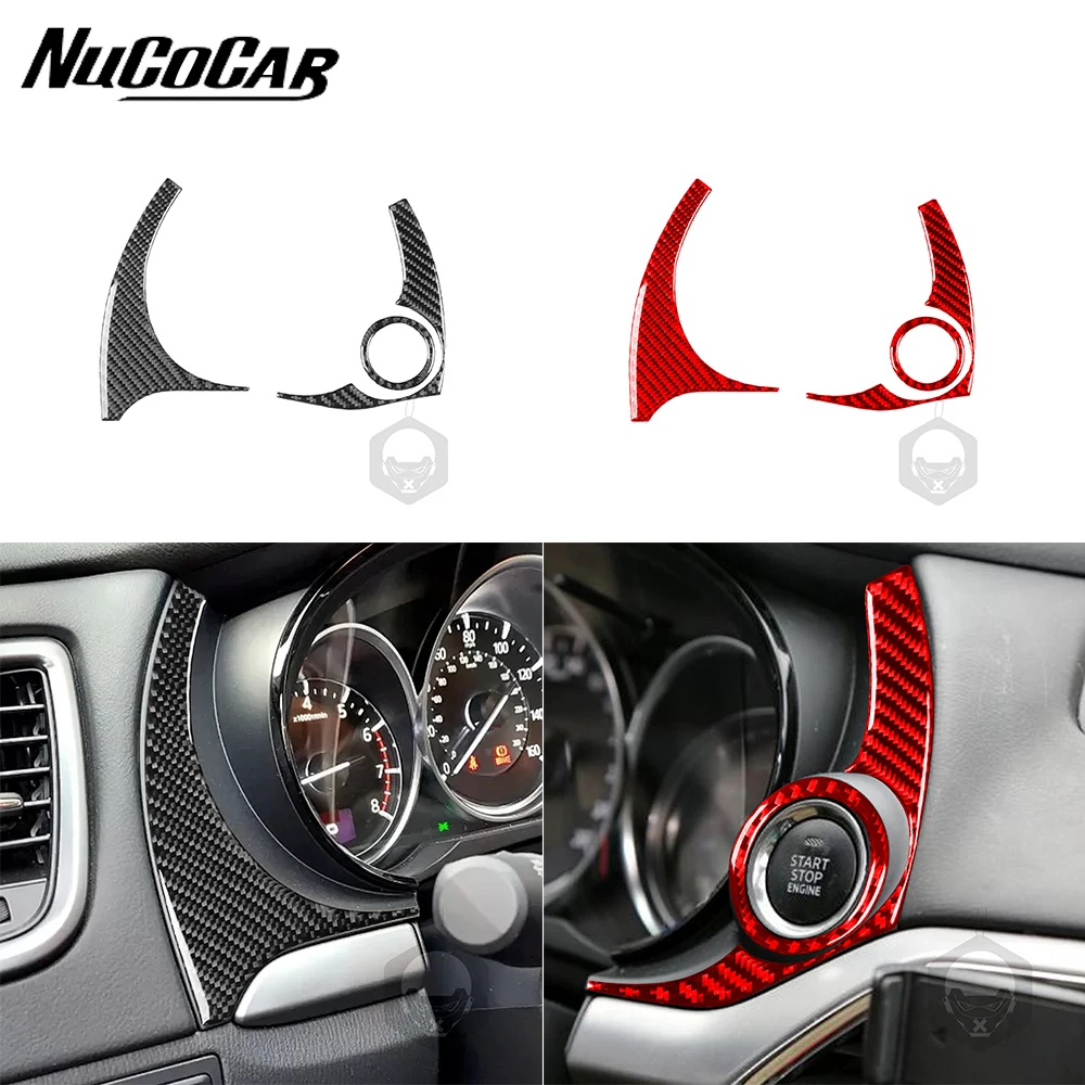 

Спидометр из углеродного волокна для mazda cx9 2016-2023, боковая инструмент, панель, пусковое кольцо, аксессуары для интерьера автомобиля, декоративная наклейка