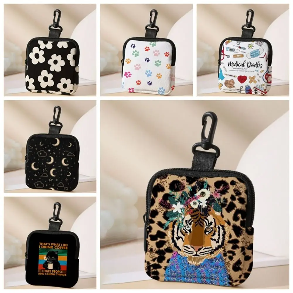 Trendy Tiger Leopard Print Coin Purse Waterproof Multifunctional Wallet Mini Earphone Bag