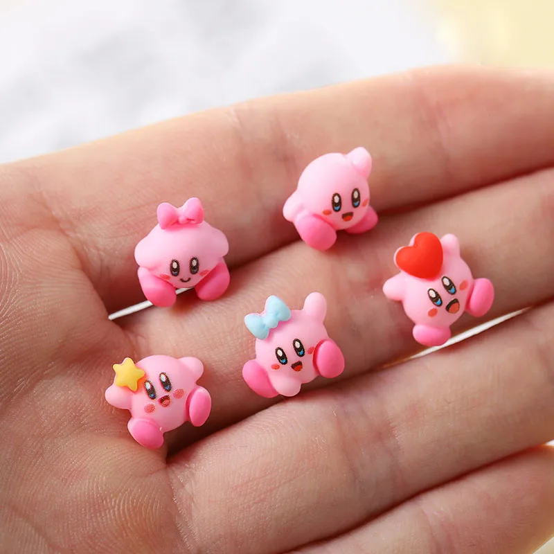 

20Pcs Pink Sanrio Kirby Designs Nail Art Flatback Rhinestones Multi-Shapes Nail Designer Charms Resin Mini Models DIY Stones