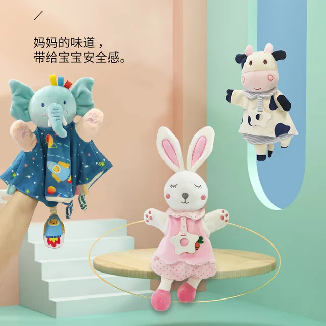 Soothing Hand Puppet Chewable Comforting Towel Parent-child Interaction Toys Soft Down Cotton Plush Doll Kids Toys brinquedos 2