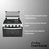 RV 3-Burner Drop-In Gas Range 17"Black with Stainless Steel Accents Dual LED Knobs Easy-Clean Oven Propane-Powered CSA Certified 3