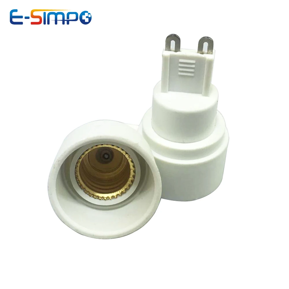 G9 to E14 E12 CFL LED Halogen 2Pin Base to EU US Standard Candelabra Chandelier Light Holder Socket Converter Adapter 2pcs