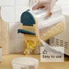 M/L Double Grid Cereals Jar Plastic Food Storage Container Kitchen Organizer Eco Friendly Cookie Box Dried Grains Tank with Lids 2
