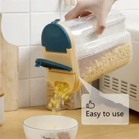 M/L Double Grid Cereals Jar Plastic Food Storage Container Kitchen Organizer Eco Friendly Cookie Box Dried Grains Tank with Lids 2