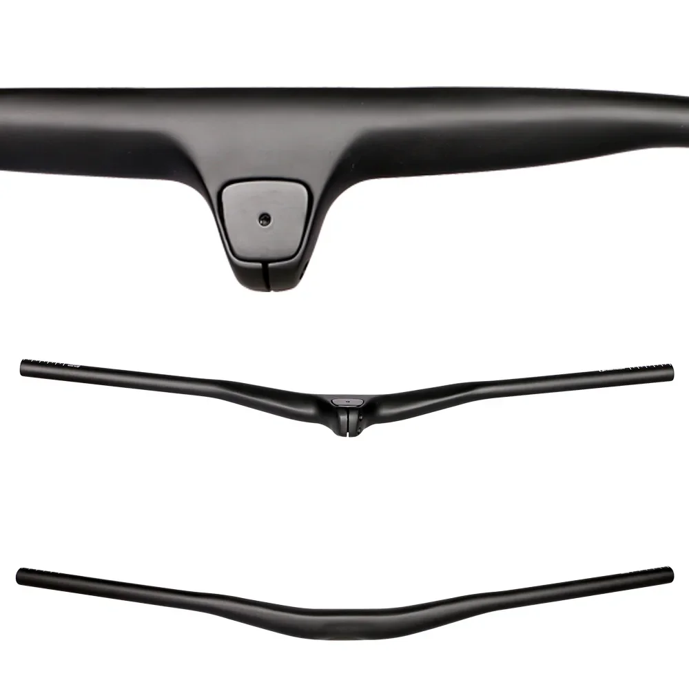 Bicycle Handlebar T1000 Carbon fiber integrated MTB Bicycle Handlebar Riser Flat Handlebar Titanium screw use mtb XC cross country Endurance