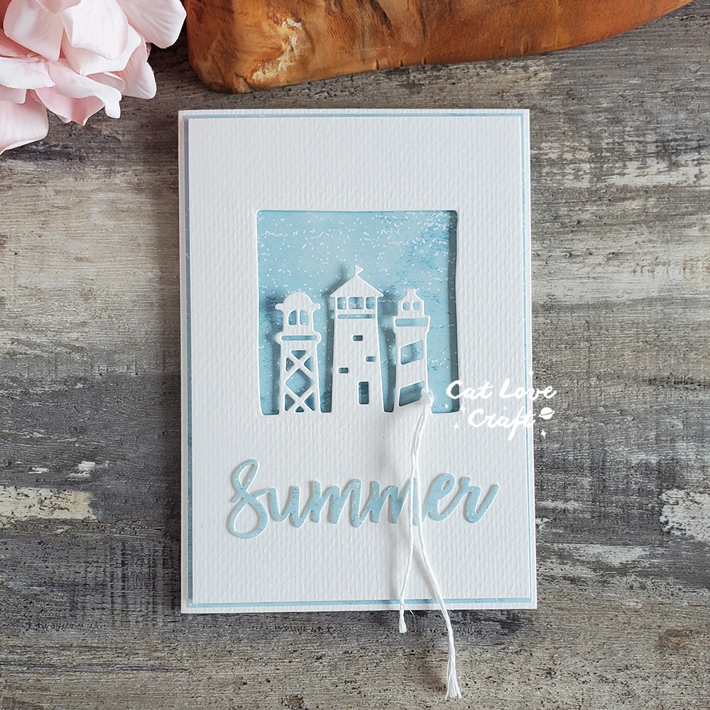 Catlove 등대 사각형 프레임 금속 절단 다이 스크랩북 스텐실 다이 컷 카드 만들기 DIY 공예 엠보싱 2023 년 새로운