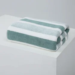 Luxurious Striped Towel Set - Soft, Quick - Drying, and Highly Absorbent - XS（old） (Green)