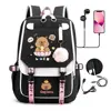 Capibara School Bags Unisex Laptop Capacity Women Men Large Travel Bags Girls Students Patchwork USB Charge Mochilas 6
