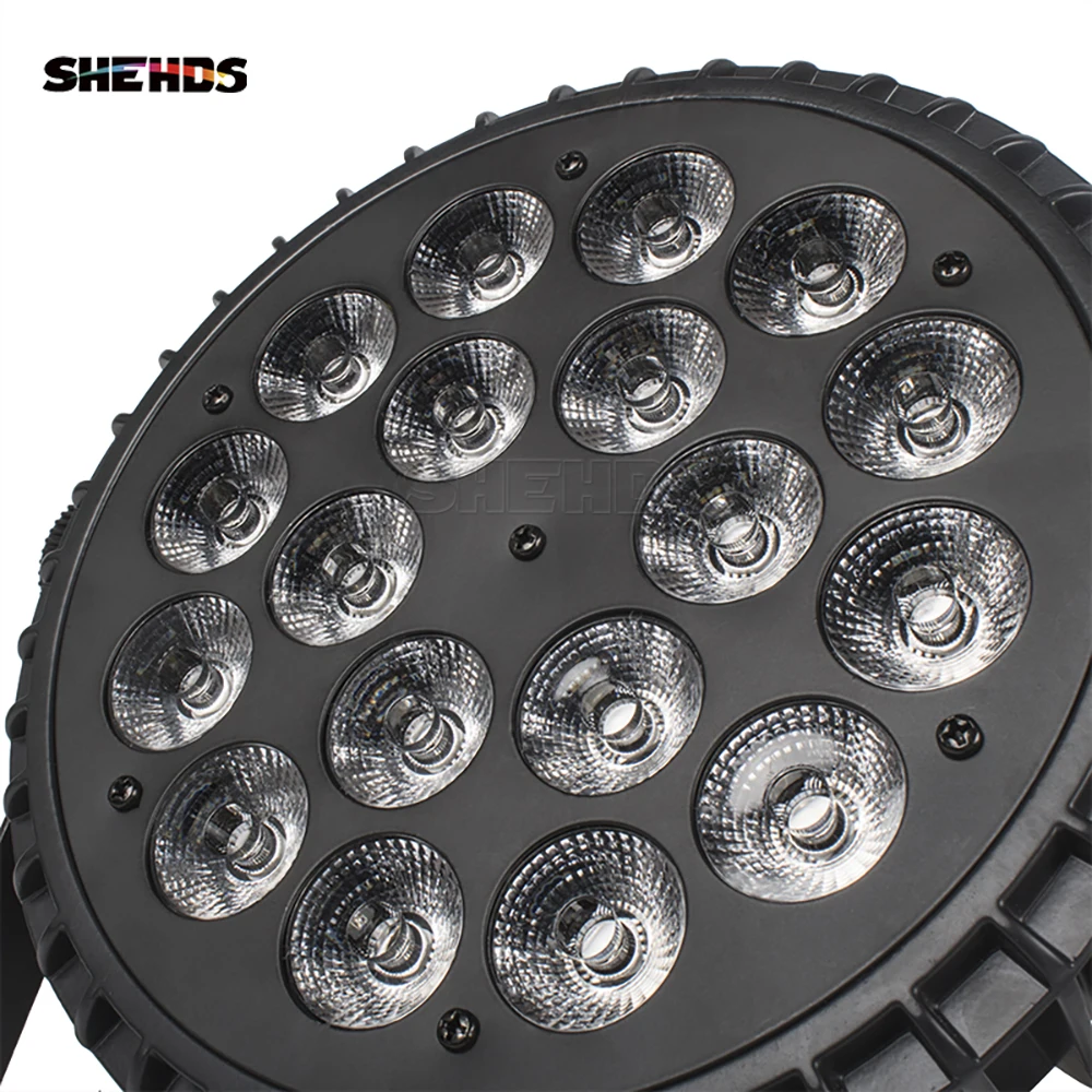 SHEHDS LED 4pcs 18x12W RGBW/18x18W RGBWA+UV Flat Par Lighting 4