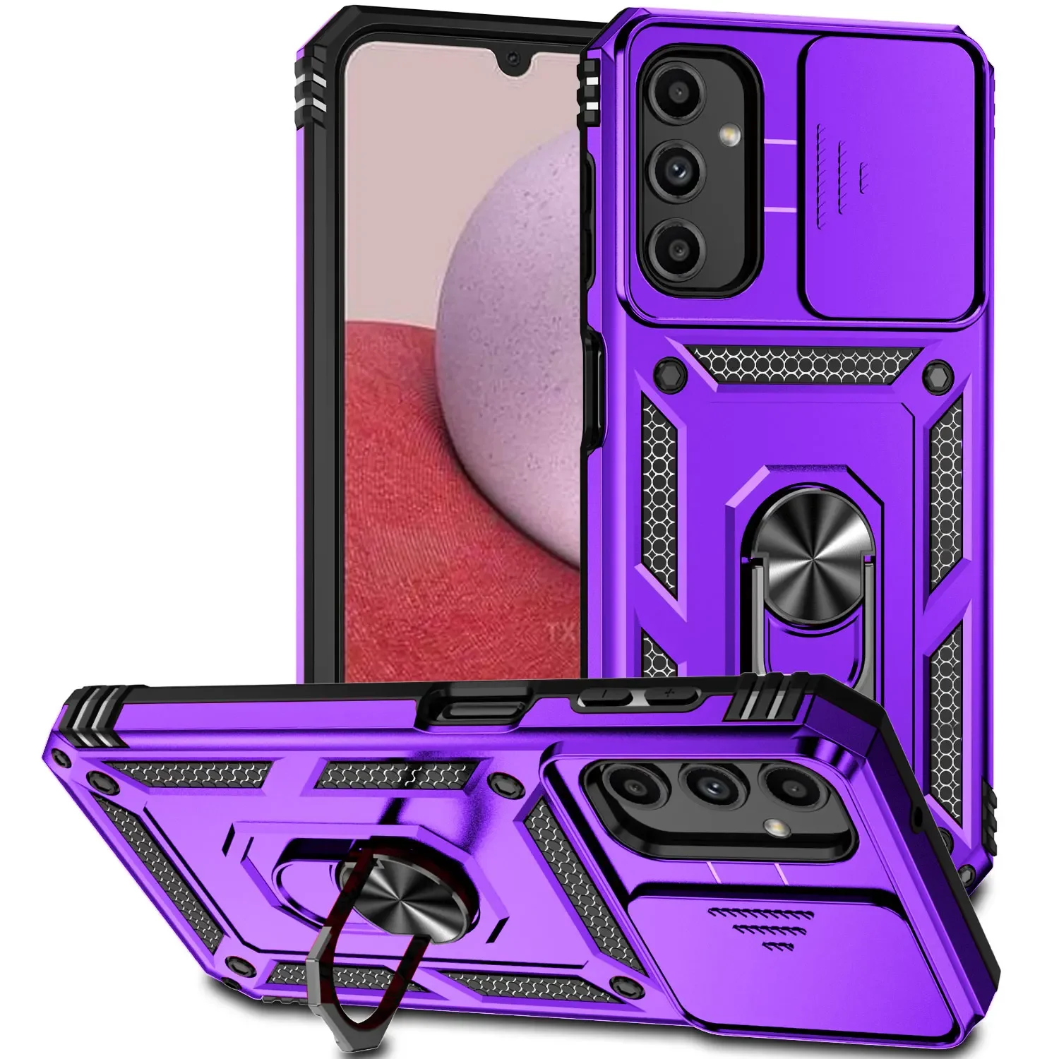 thumbnail image 1 of Ring Holder Case For Samsung Galaxy A12 M13 14 21S 22 23 24 32 33 52 53 54 72 73 A03 CORE Airbags Shockproof Shell Armor Cover, 1 of 5