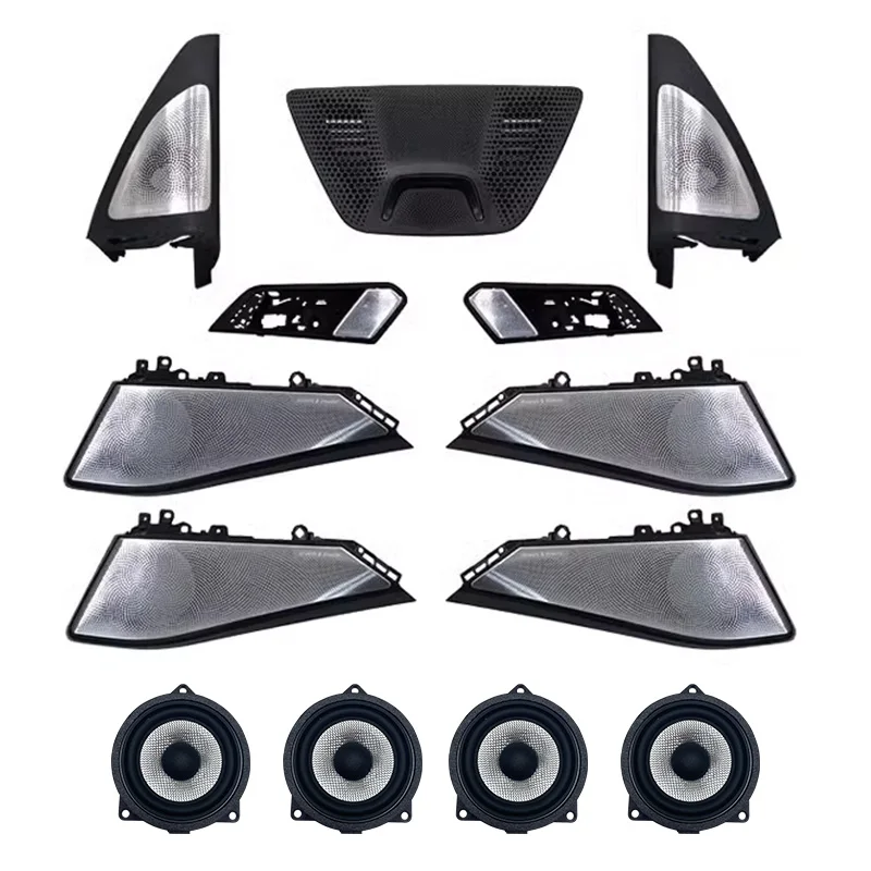 LED 오디오 커버, BMW G05 X5 G07 X7 시리즈용, 전면 후면 도어 글로우 트위터, 야광 스피커 커버, 야간 조명 샤인 스피커 키트