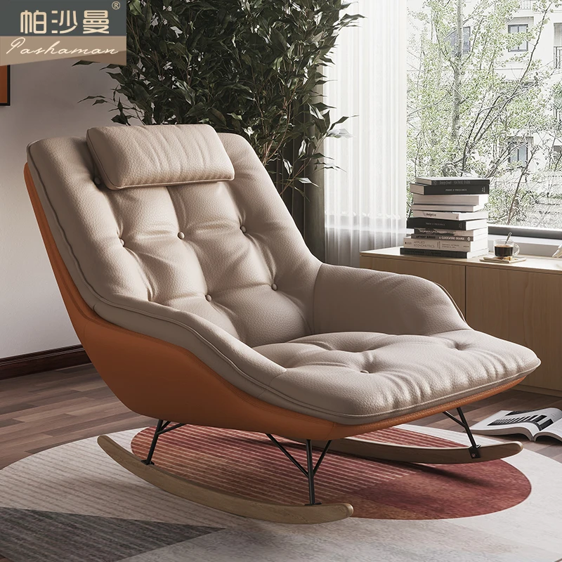 

Hot Sale Single recliner sofa chairs waterproof Hi-Tech fabric rocking sofa chair Nordic modern living room rocking chair