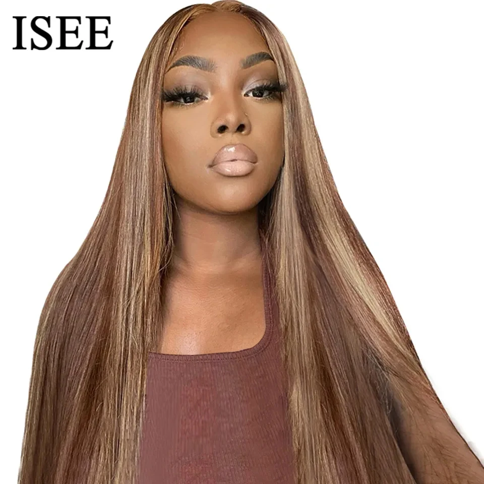 Wear And Go Glueless Wig Malaysian Straight Highlight Wig Preplucked 6x4 HD Lace Closure Glueless Ready To Wear human hair wig lace front wig human hair wigs