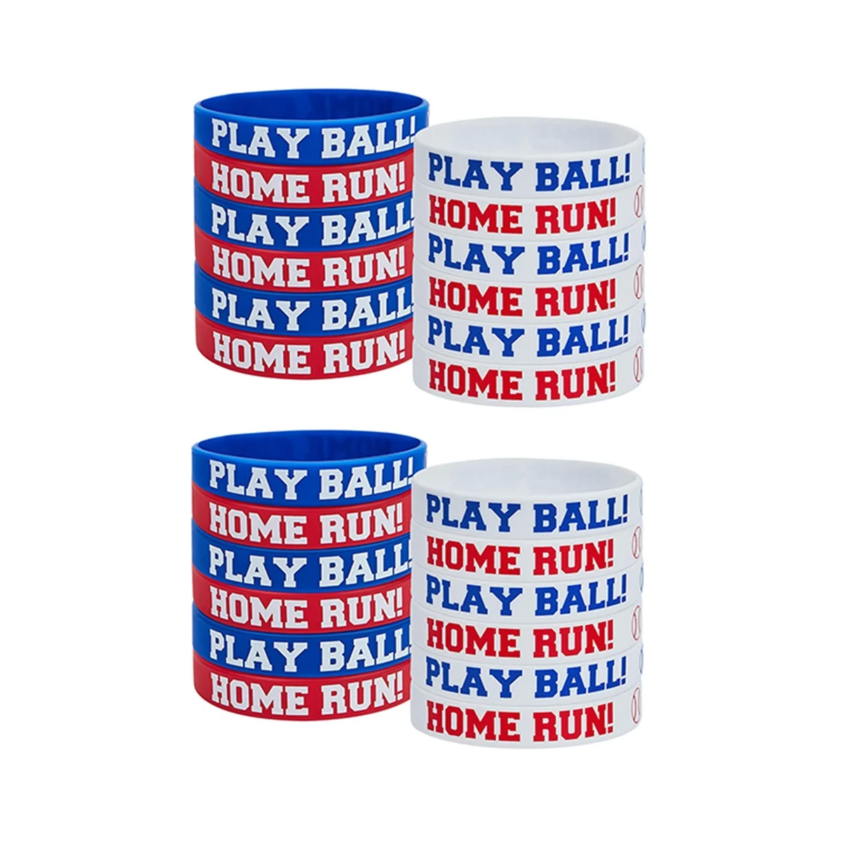 

24Pcs Baseball Silicone Rubber Bracelets Baseball Bracelet PLAY BALL HOME RUN Bracelet for Baseball Theme Party