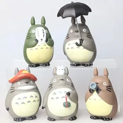 Ghibli Totoro Anime Cartoon Statue - Cute Desk Decor Resin Figurine Collectible (B - 5 pcs)