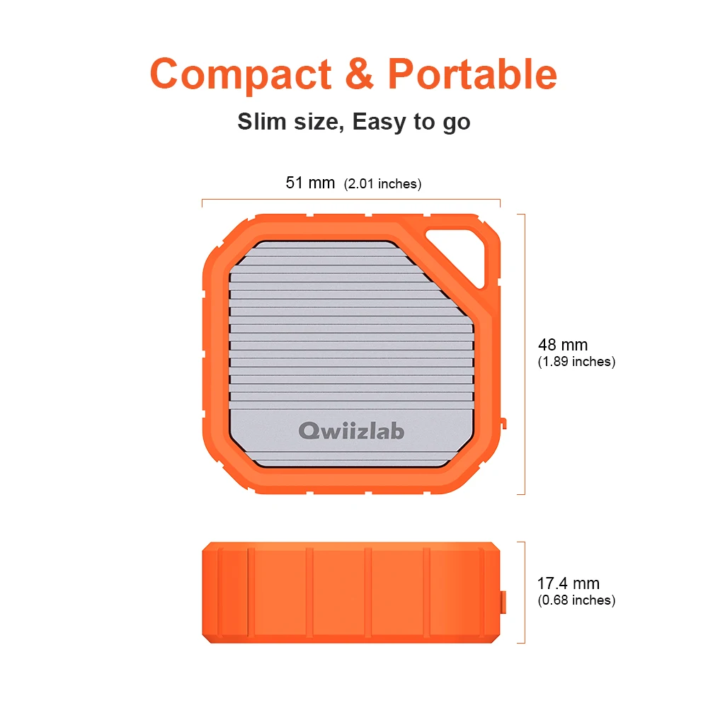 Qwiizlab NVMe Enclosure M.2 to USB 3.2 Gen2 Adapter 10Gbps Rugged Aluminum Alloy for 2230 M Key SSD