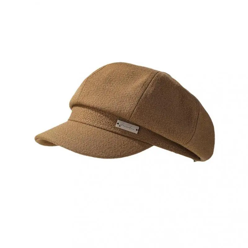 

Newsboy Cap Women Beret Autumn Winter Octagonal Hats For Women Casual Simple Solid Color Cotton Boina