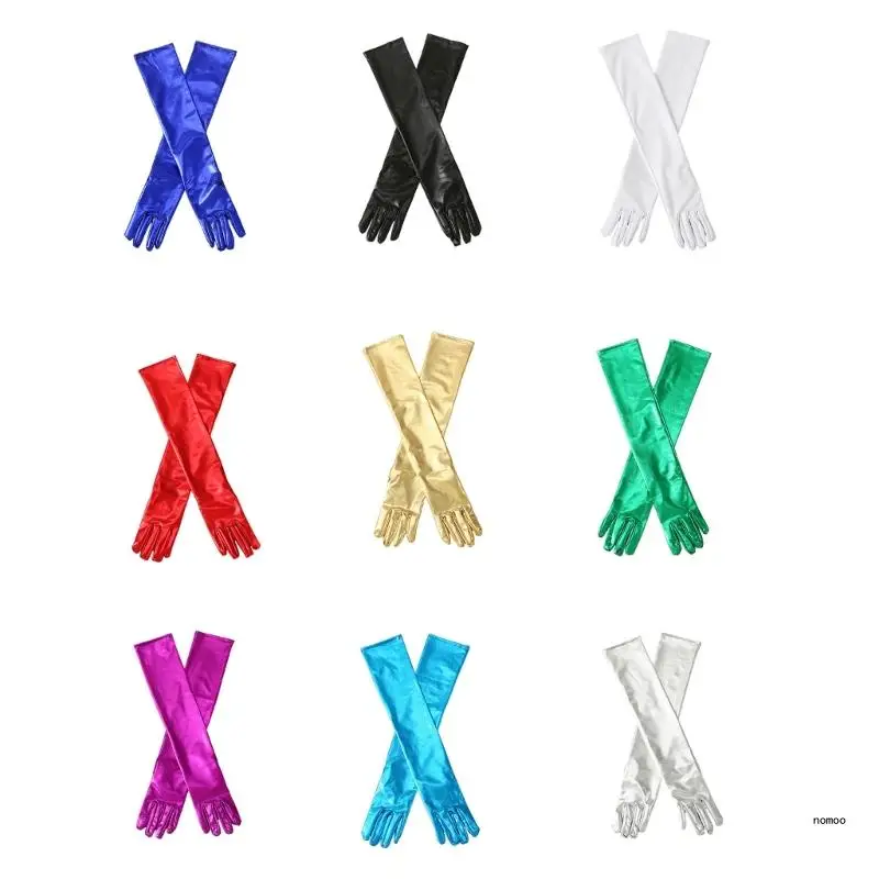 

Перчатки для ночного клуба, длинные металлические перчатки с полным пальцем для женщин и девочек, подарок