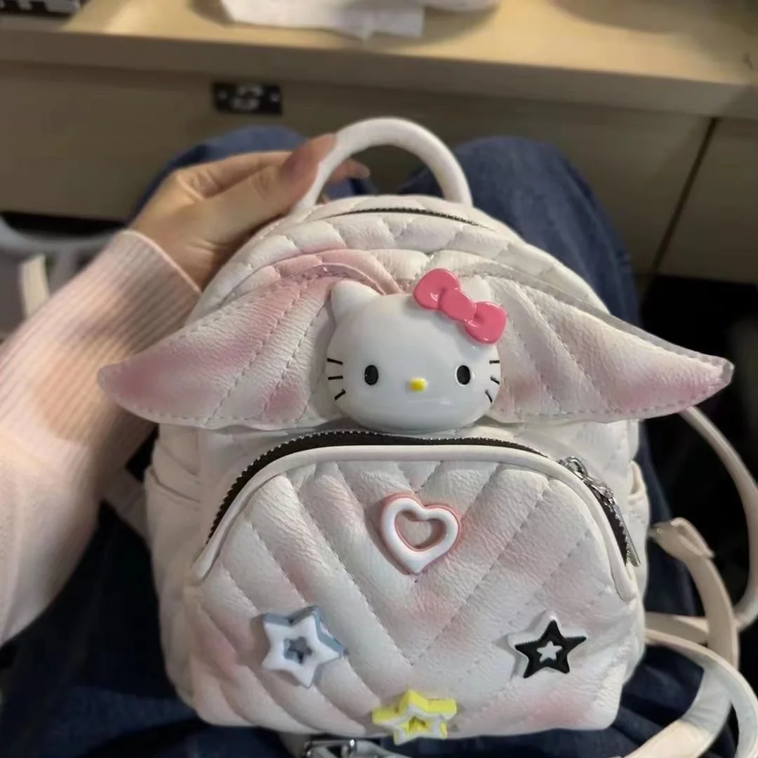 

New Hot Sanrio Pu Bag Anime Shoulder Bags Kawaii Messenger Tote Cute Cartoon Backpacks Hello Kitty Kuromi Fashion Bagpack