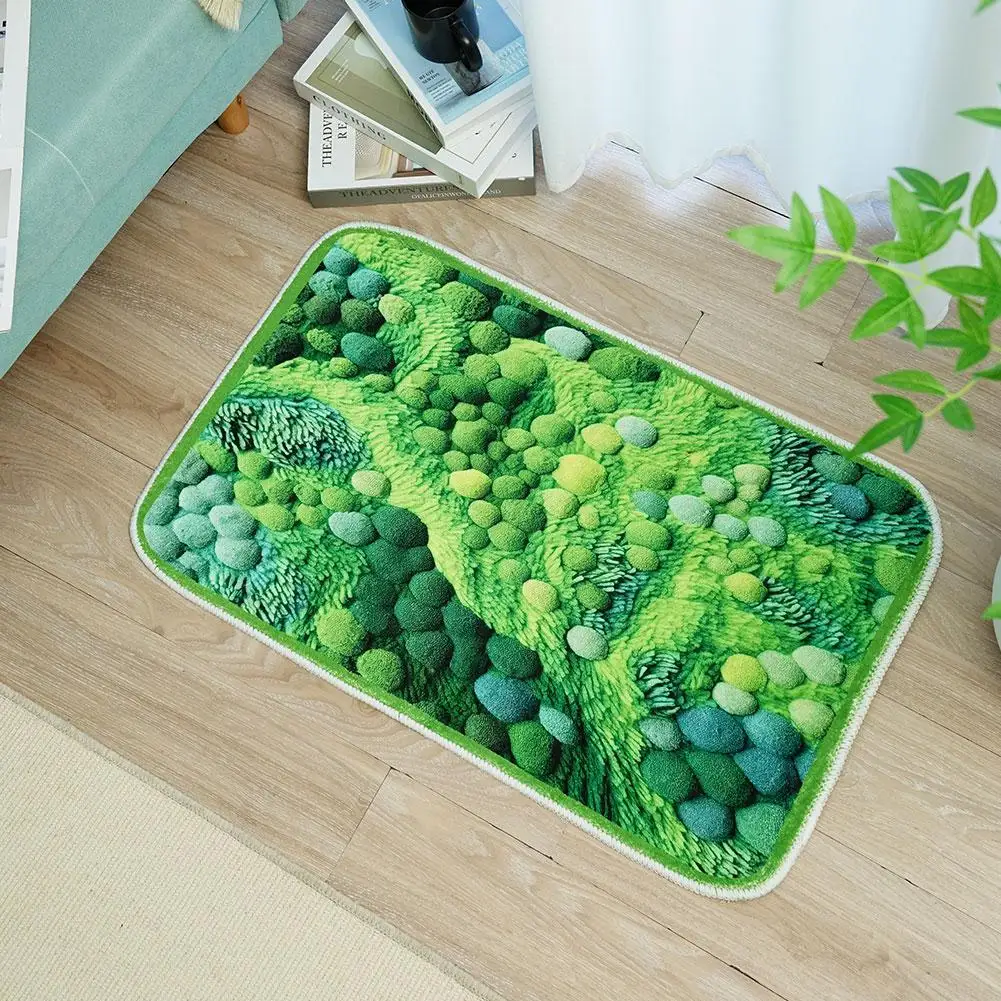 

Ковер симулятор мха с 3D эффектом, Декоративный Напольный коврик, противоскользящий зеленый плюшевый коврик для гостиной с растениями, складной коврик для комнаты Y4N4
