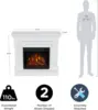 Chateau 41 "Electric Fireplace with Mantel Replaceable Fireplace Insert Heater Realistic Log and Flame Effects Remote Timer 4