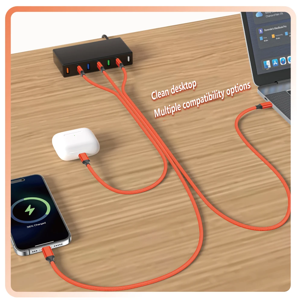 Magnetic Auto-Roll Ultra-Fast Type C Car Charging Cable - USB-C to USB-C, 1M/2M Data Cable