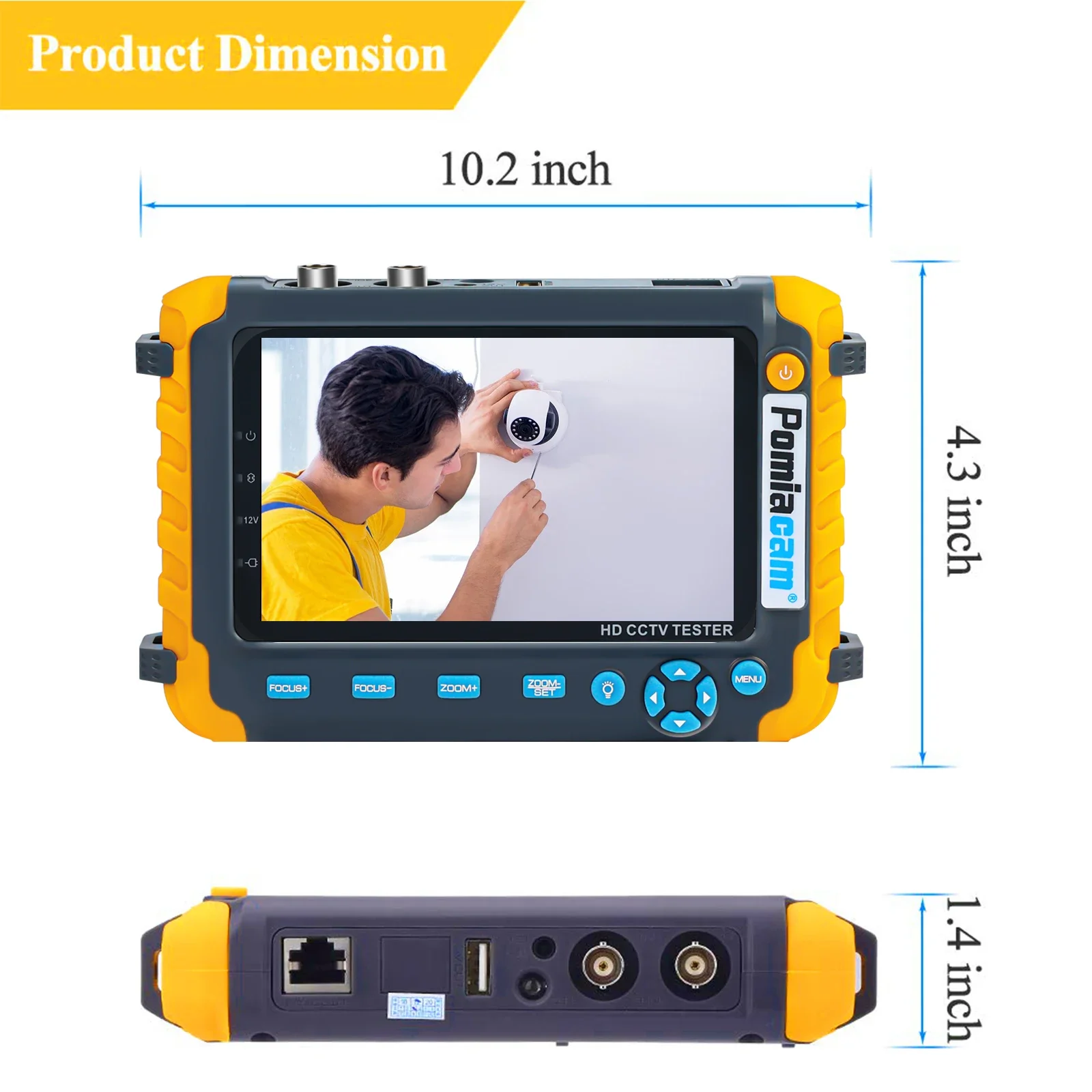 Iv 8W Cctv Tester 5.0 Inch Monitor Cvbs 8mp Ahd/Cvi/Tvi 4-In-1 Camera Tester Draagbare Tester Ondersteuning Ptz Audio Vga Hdmi Ingang