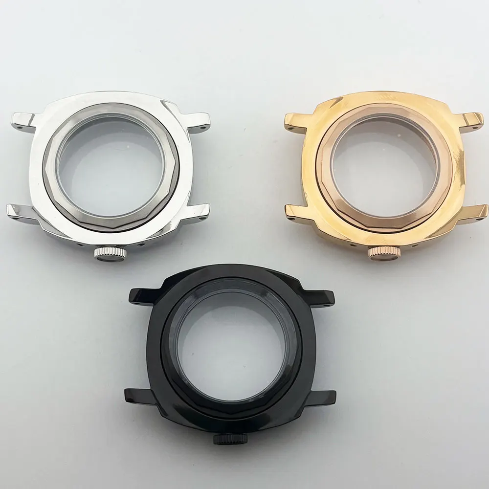 Elegant 40mm Tri-Tone Watch Case with Sapphire Glass