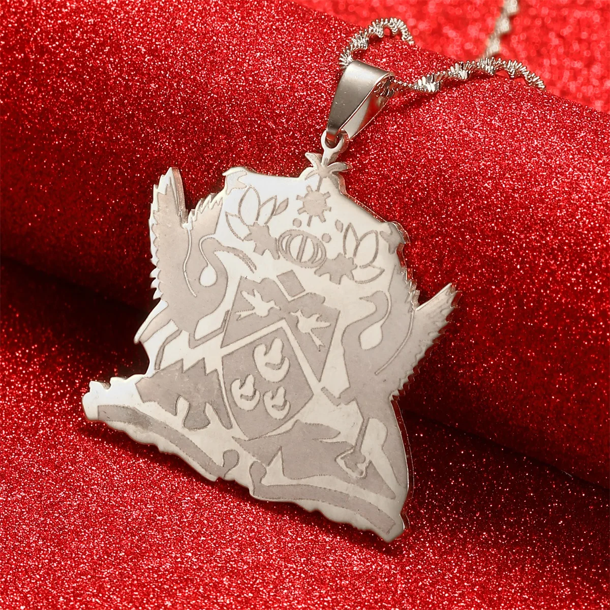 Trinidad and Tobago Pendant Necklace Gold Color Trendy Ethnic Jewelry Gift 6