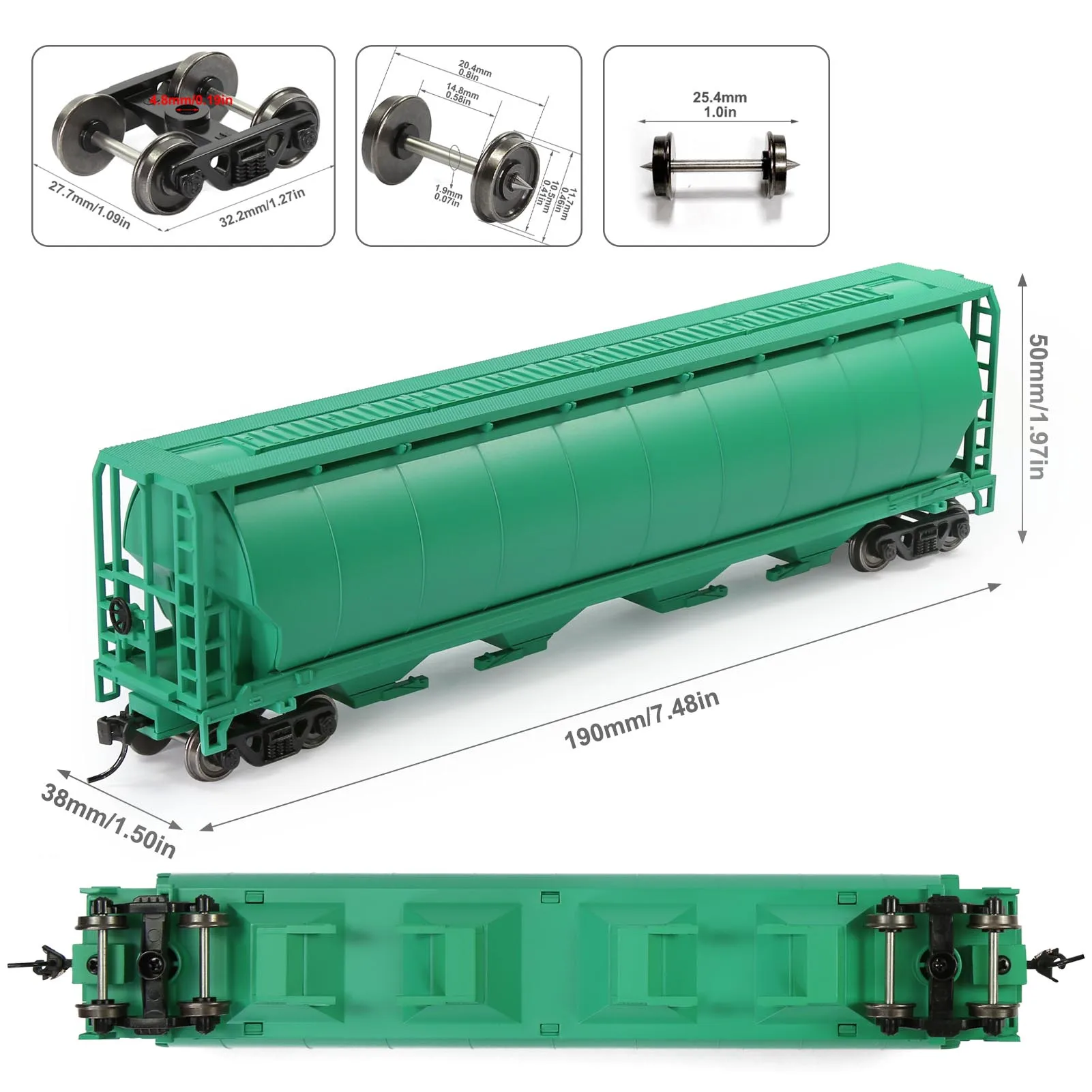 Evemodel Wagen 1pc Modelle isen züge ho Maßstab 1:87 4-fach überzogenes Getreide trichter auto rollendes Material c8744 – Detail 6