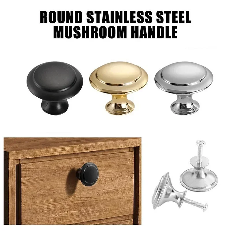 Door Handles Cabinet Handles Stainless Steel Cabinet Handles Mushroom Head Drawer Pulls Replacement Furniture Door Hardware Handle for Furniture Decoration