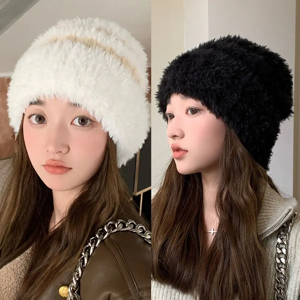남녀공용 따뜻한 모자, 고품질 단색 귀 보호, 캐주얼 스태킹 모자, 여성 비니, 따뜻한 모자, 겨울