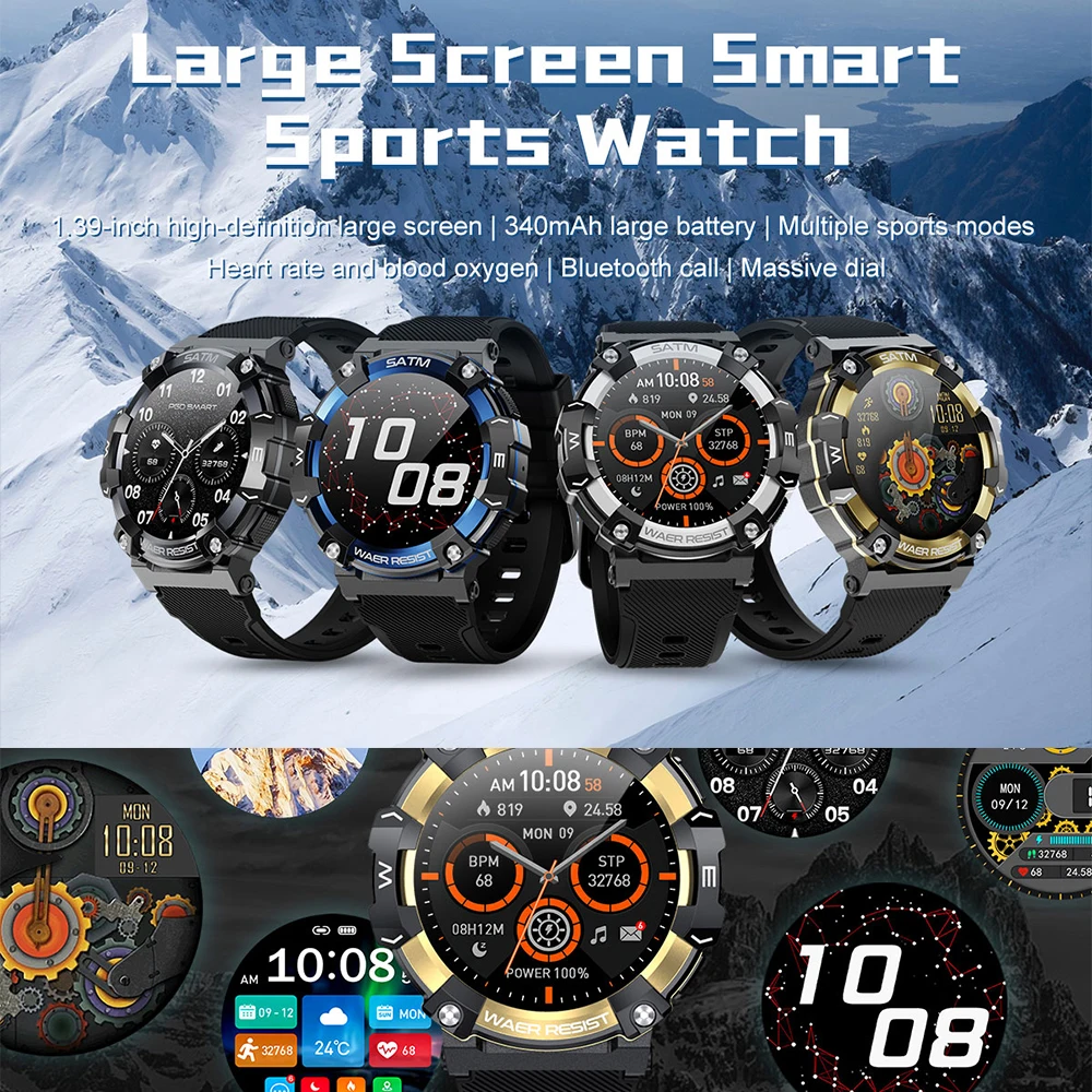 ���ο� PG666 ��Ʈ�Ͻ� �߿� ����Ʈ �ð� �������� ��ȭ IP68 ��� �߰��� ������ Smartwatch 1.39 HD IPS ���� ��Ը� ���̾�