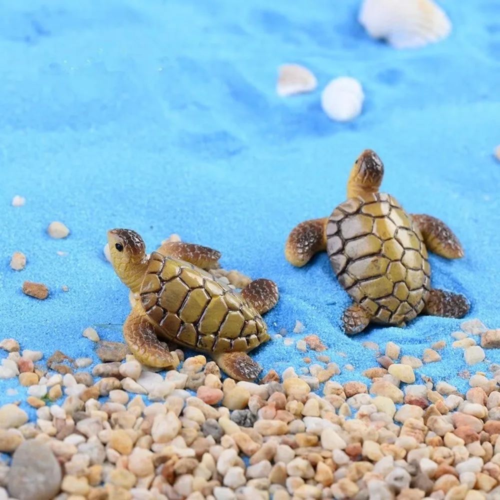 Set di 6 Tartarughe Marine da Spiaggia in Resina * Statuette Miniature per Vasi di Piante Grasse, Paesaggio di Muschio Fai-Da-Te per Terrario e Decorazione Casa Acquario