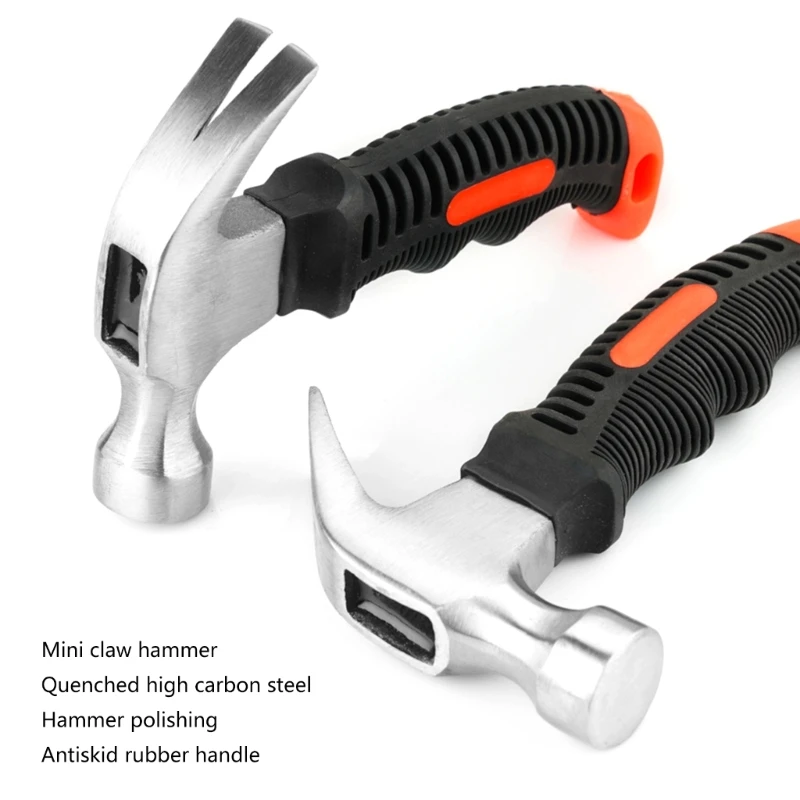 Hammer Nail Claw Hammer Ergonomic Handle Portable Home Tool Outdoor Camping  Hiking Small Woodworking Hand Tools M4YD