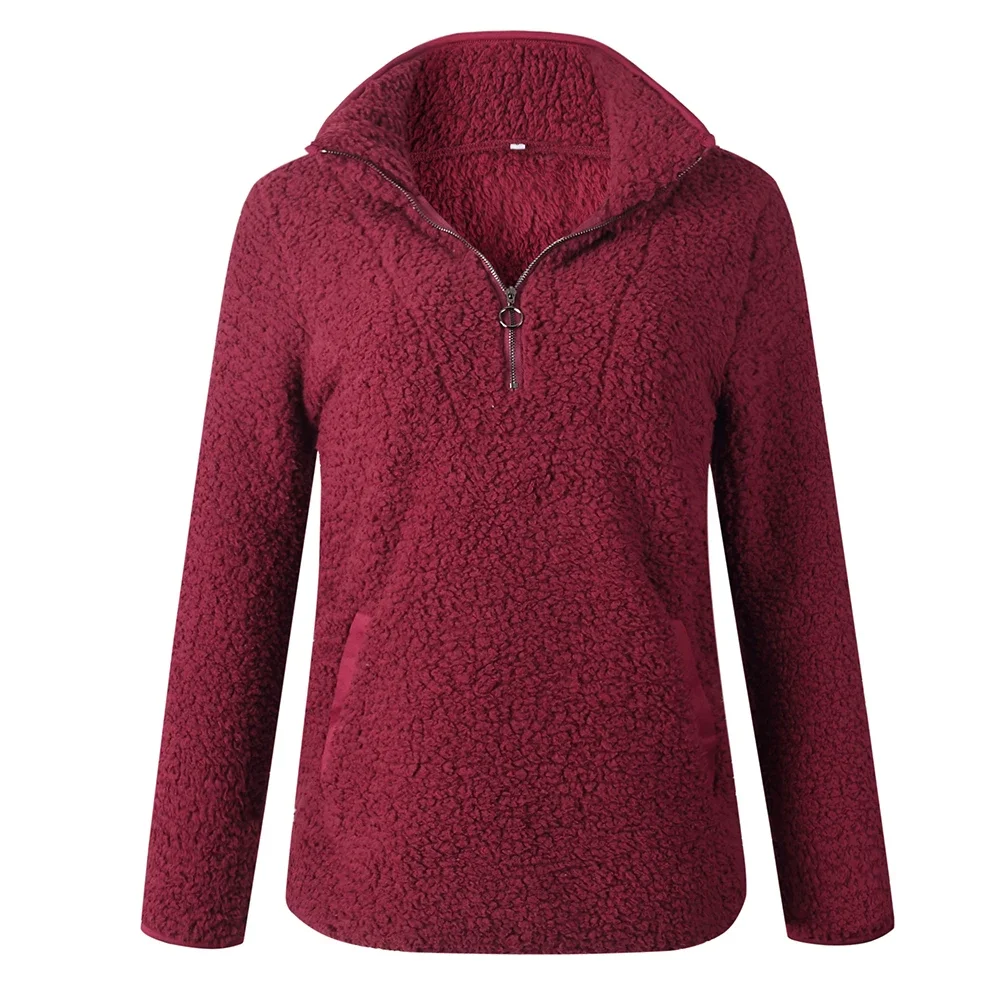 Fluffy Sweater Casual Fleece Warm Oversized Sweater Women Faux Fur Christmas Pullovers Winter Coat Ladies Hoodies 2021 Winter
