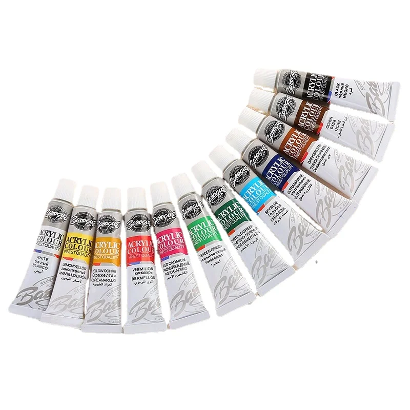 Ensemble de pigments de peinture acrylique pour artistes, peintures acryliques pour documents, artisanat mural en pierre céramique, 12 couleurs/ensemble