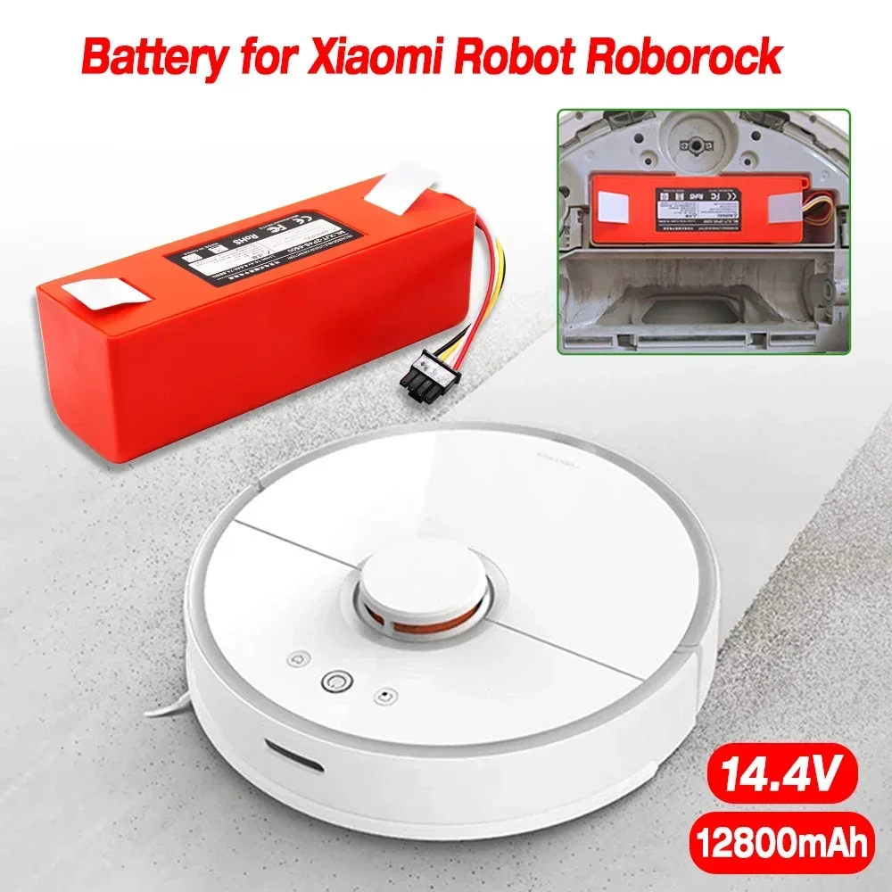 

Запасная батарея для робота-пылесоса Xiaomi Roborock S55 S60 S65 S50 S51 S5 MAX S6, 14,4 В, 12800 мАч, запчасти