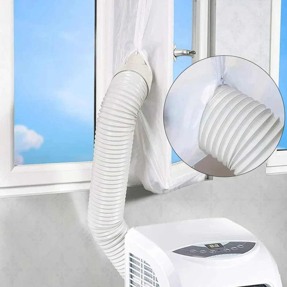 AirLock Window Seal for Portable Air Conditioner Flexible Cloth Sealing Plate with Zip and Adhesive Fast window seal 3m 4m